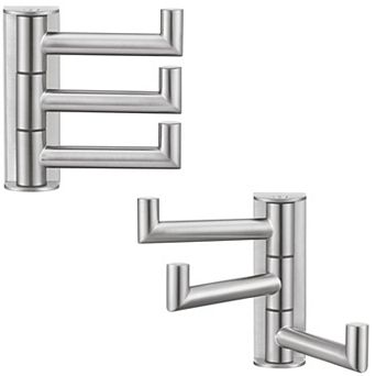 3 Arms Swivel Towel Hook Brushed Dark 304 Stainless Steel Folding Bathroom Wall Mount Holder