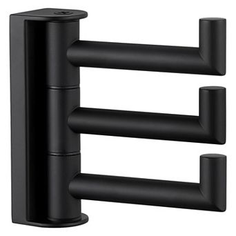 3 Arms Swivel Towel Hook Brushed Dark 304 Stainless Steel Folding Bathroom Wall Mount Holder