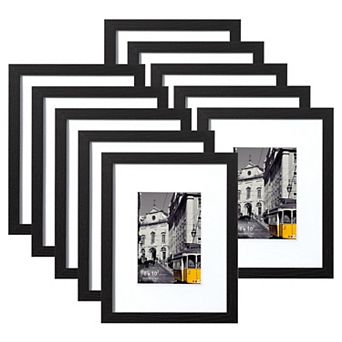 8x10 Picture Frames Set of 10 Gallery Wall Decor Display 5x7 with Mat or 8x10 Without Horizontal