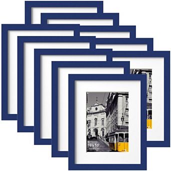 8x10 Picture Frames Set of 10 Gallery Wall Decor Display 5x7 with Mat or 8x10 Without Horizontal