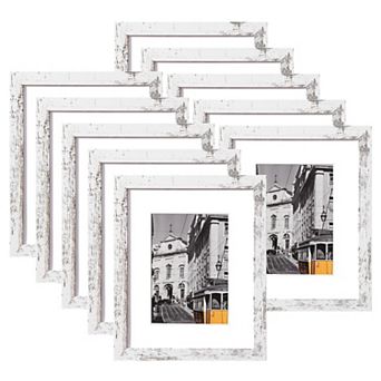 8x10 Picture Frames Set of 10 Gallery Wall Decor Display 5x7 with Mat or 8x10 Without Horizontal