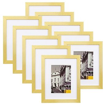 8x10 Picture Frames Set of 10 Gallery Wall Decor Display 5x7 with Mat or 8x10 Without Horizontal
