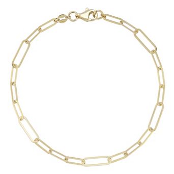 LUMINOR GOLD 14k Gold Flat Paper Clip Bracelet