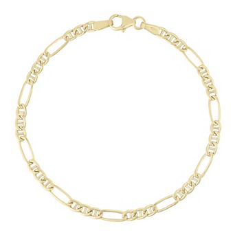 LUMINOR GOLD 14k Gold Mariner Figaro Bracelet