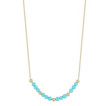LUMINOR GOLD 14k Gold Composite Turquoise Necklace