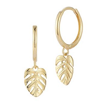 LUMINOR GOLD 14k Gold Leaf Charm Earrings