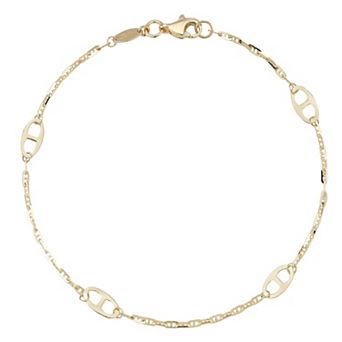 LUMINOR GOLD 14k Gold Mariner Station Bracelet