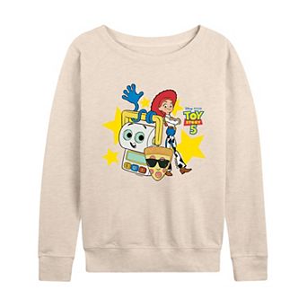 Women's Disney / Pixar's Toy Story 5 Smarty Pants, Pizza with Sunglasses, & Jessie French Terry Long Sleeve Tee