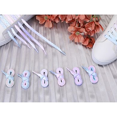 Women's Two Color Checkered Flat Shoelaces for Shoes 1 Pair 63"