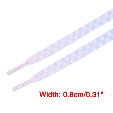 Women's Two Color Checkered Flat Shoelaces for Shoes 1 Pair 63"