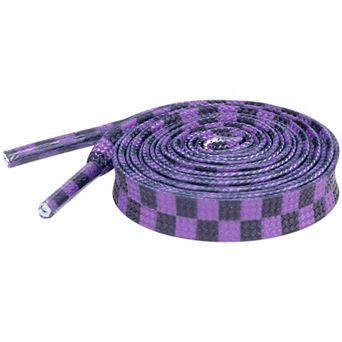 Women's Two Color Checkered Flat Shoelaces for Shoes 1 Pair 63"