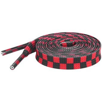Women's Two Color Checkered Flat Shoelaces for Shoes 1 Pair 63"