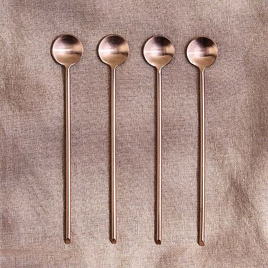 Thin Rose Long Spoon Set of 4