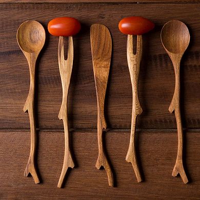 Teak Twig Spoons Set of 4
