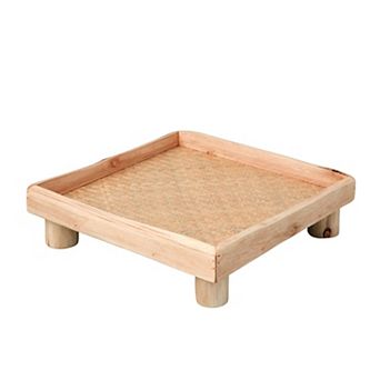 Miramar Reclaimed Wood Square Footed Tray