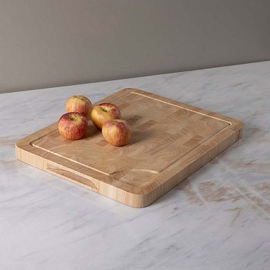 Rubberwood End Grain Rectangular Cutting Board Medium