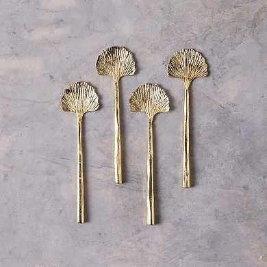 Gingko Mini Spoons Gold Set of 4