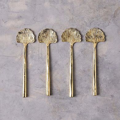 Gingko Mini Spoons Gold Set of 4