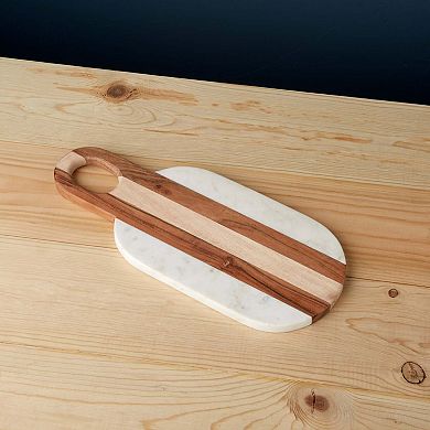 Moa Marble and Wood Oval Board