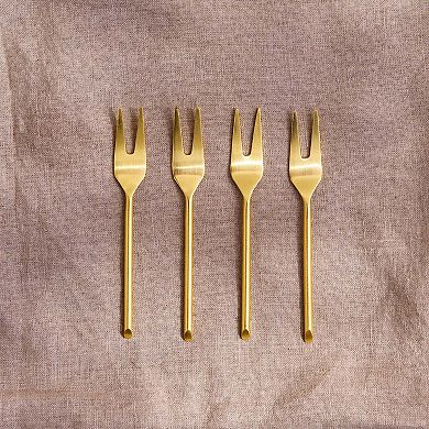 Thin Gold Small Forks Set of 4