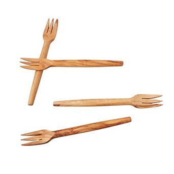Olive Wood Cocktail Forks Set of 4