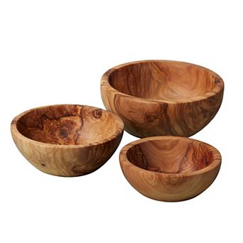 Olive Wood Nesting Bowls Set of 3