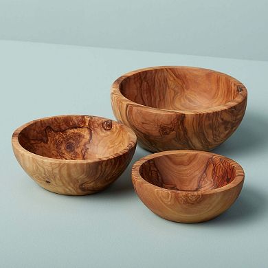 Olive Wood Nesting Bowls Set of 3
