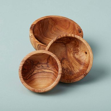 Olive Wood Nesting Bowls Set of 3