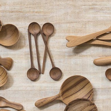 Teak Thin Spoons, Small, Set of 4