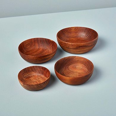 Teak Nesting Bowls Set of 4