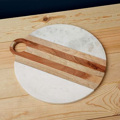 Moa Marble and Wood Oval Board
