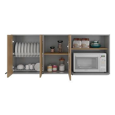 Blade Wall Cabinet, Rack, Glass Cabinet, Double Door, Light Pine