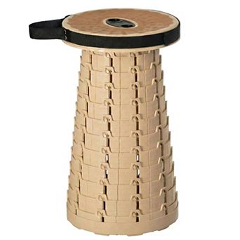 Collapsible Stool Telescopic Adjustable Round Seat for Travel and Outdoor Events with Compact Design