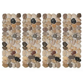 Natural Pebble Steppingstone Pavers for Patio Paths & Outdoor Landscaping 4 x 12 Inch, Set of 4