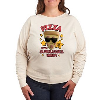 Plus Size Disney / Pixar's Toy Story 5 Pizza with Sunglasses French Terry Long Sleeve Tee