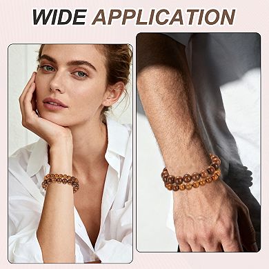 2 Pcs Prayer Beads Bracelet, Natural Wooden Bead Mala Bracelets