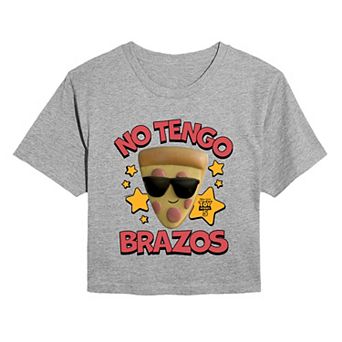 Juniors' Disney / Pixar's Toy Story 5 Pizza with Sunglasses "No Tengo Brazos" Cropped Tee