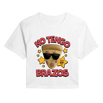 Juniors' Disney / Pixar's Toy Story 5 Pizza with Sunglasses "No Tengo Brazos" Cropped Tee