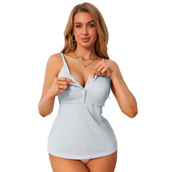 Women's Built in Bras Padded Nursing Camisole Adjustable Spaghetti Straps Pregnancy Tank Tops