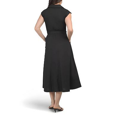 Notch Collar Shirt Dress