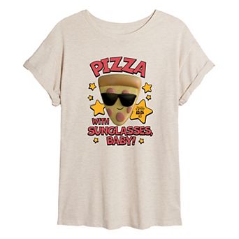 Juniors' Disney / Pixar's Toy Story 5 "Pizza with Sunglasses, Baby!" Oversized Tee