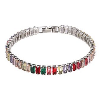 Diamond Tennis Bracelet for Women, Adjustable Stackable Cubic Zirconia Bracelet with Jewelry Box