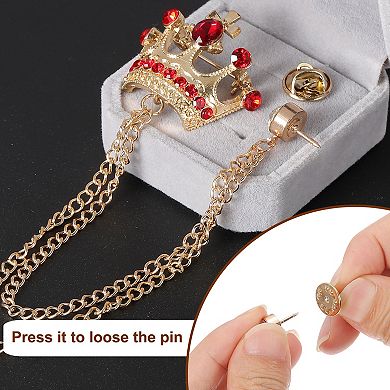 4 Pcs Vintage Sweater Shawl Chain Clips Set, Hanging Chain Brooch Suit Lapel Pins