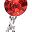 Silver Tone Red