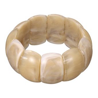 Chunky Stretch Bracelet for Women, Irregular Cuff Wide Wristband Trendy Stackable Wristbands Bangle
