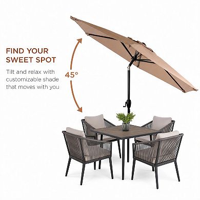 7.5 FT Patio Umbrella with Push Button Tilt and Crank Mechanism for Garden