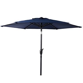 7.5 FT Patio Umbrella with Push Button Tilt and Crank Mechanism for Garden
