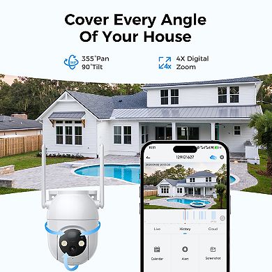 Solar Security Camera Wireless Outdoor,Auto Tracking, Human/Vehicle Detection, Night Vision