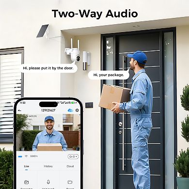 Solar Security Camera Wireless Outdoor,Auto Tracking, Human/Vehicle Detection, Night Vision