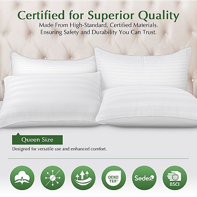 Bed Pillows Queen Size Set of 2 Down Alternative Microfiber Cooling Pillows for bed